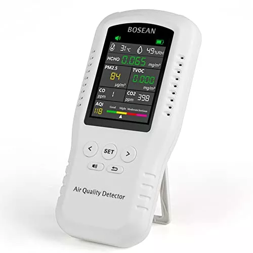 Alat Ukur Kualitas Udara 1 Air Quality Detector Bosean T-Z01 - CO2 CO PM2.5 HCHO TVOC Humidity Temperature Monitor